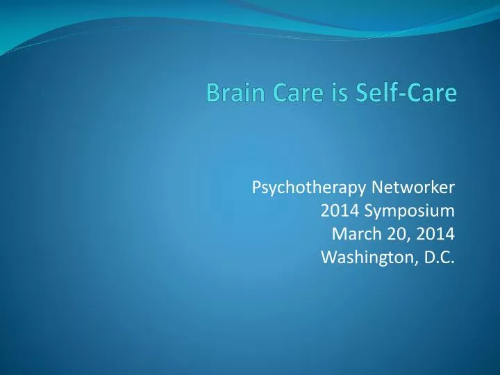 brain care is self care
