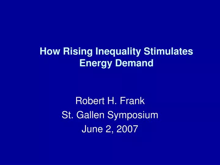 how rising inequality stimulates energy demand