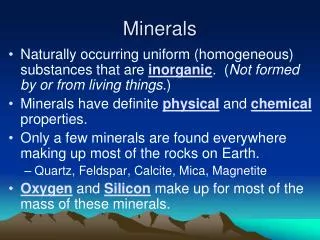 Minerals