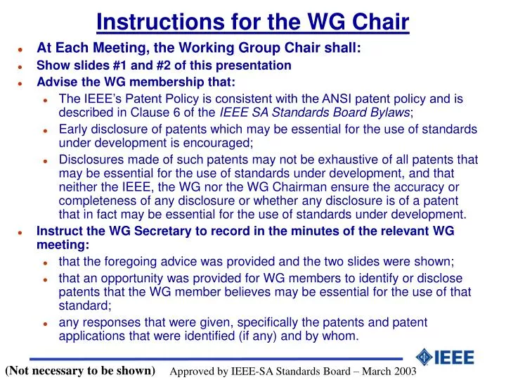 instructions for the wg chair