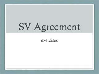 SV Agreement