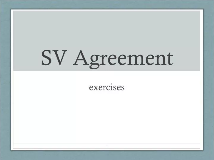 sv agreement