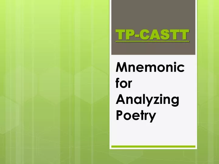 tp castt mnemonic for analyzing poetry