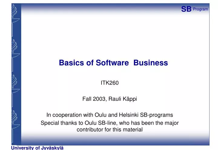 basics of software business