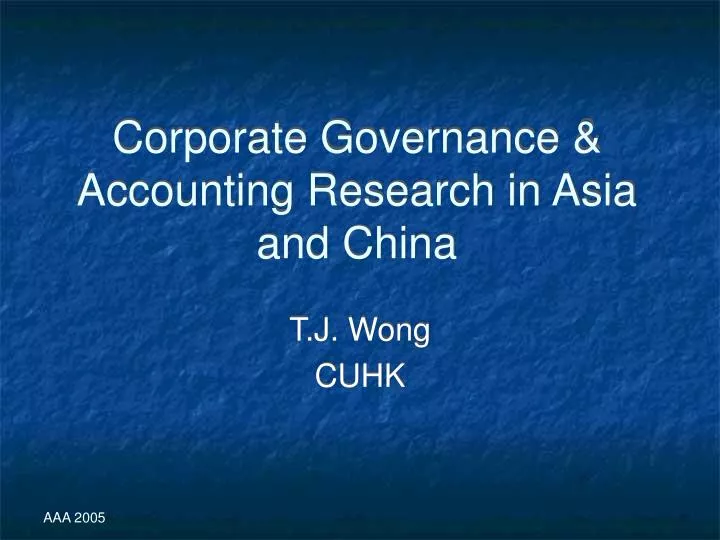 corporate governance accounting research in asia and china