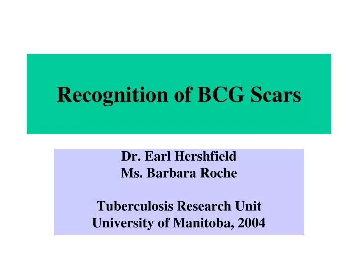recognition of bcg scars