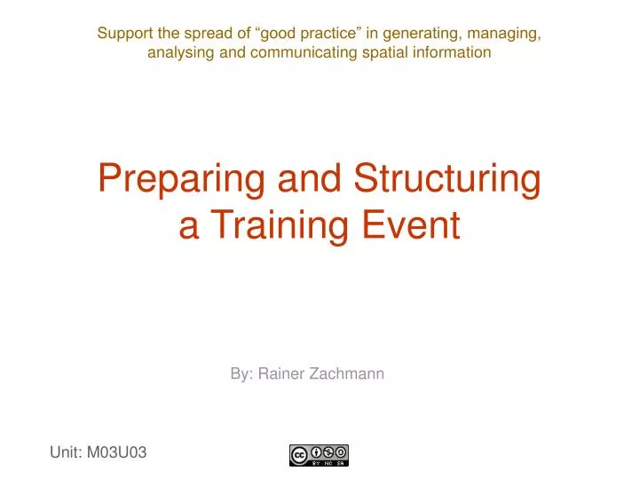 preparing and structuring a training event