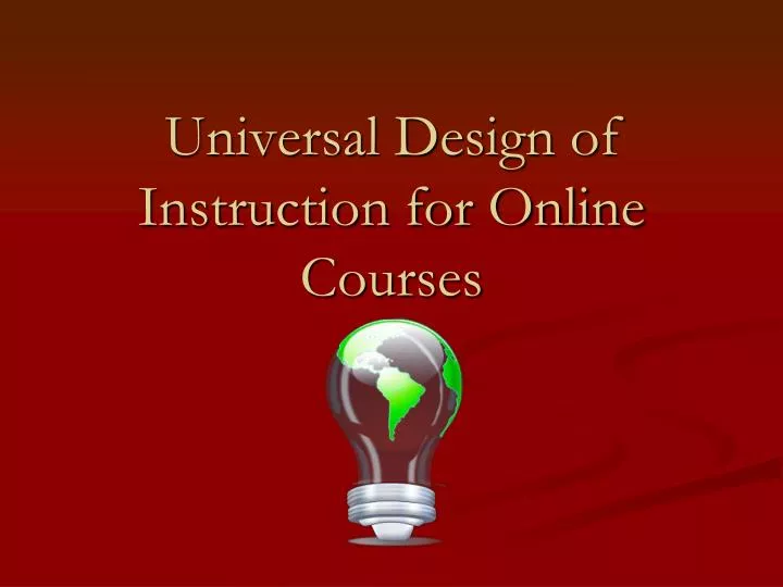 universal design of instruction for online courses