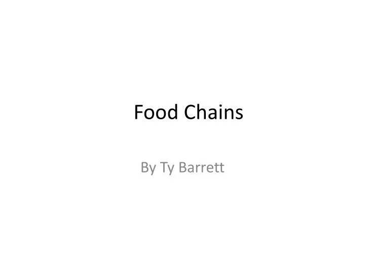 food chains