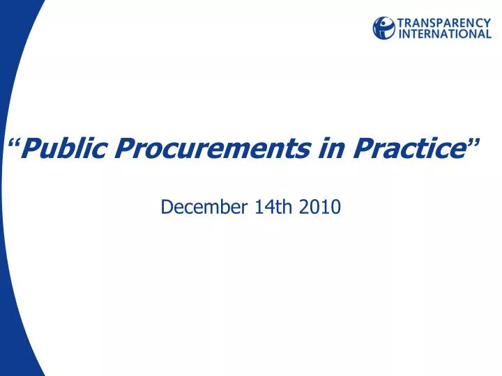 public procurements in practice