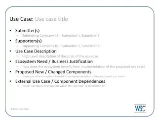 Use Case: Use case title