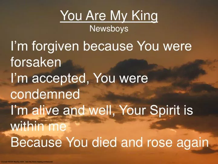 you are my king newsboys