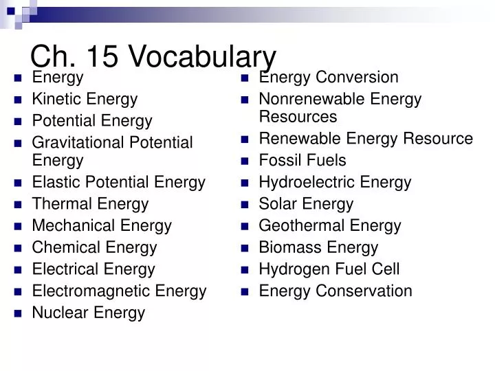 ch 15 vocabulary