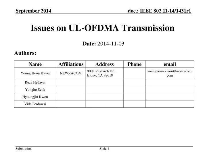 issues on ul ofdma transmission