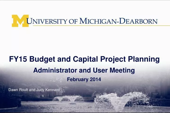 fy15 budget and capital project planning