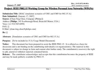 Project: IEEE P802.15 Working Group for Wireless Personal Area Networks (WPANs)