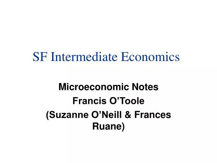 sf intermediate economics