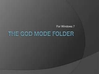 The God Mode Folder