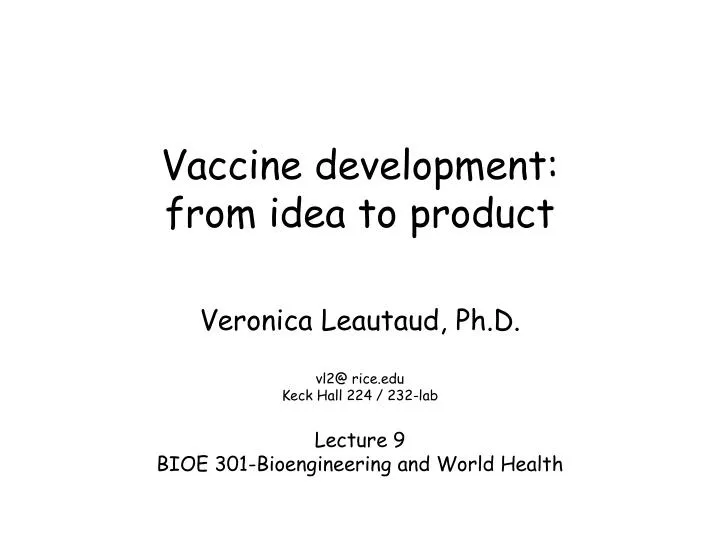 vaccine development from idea to product