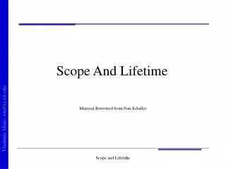 Scope And Lifetime