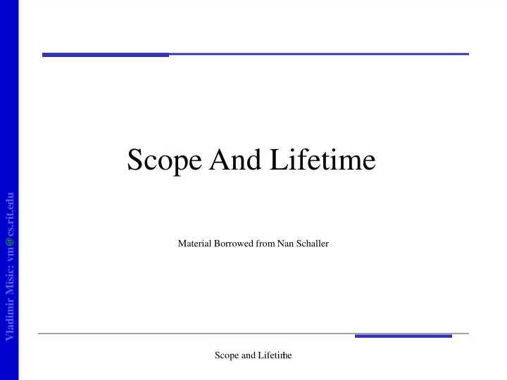 scope and lifetime