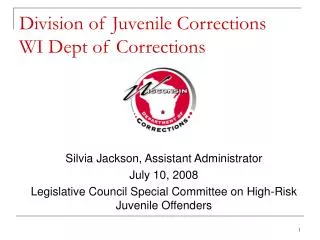 Division of Juvenile Corrections WI Dept of Corrections