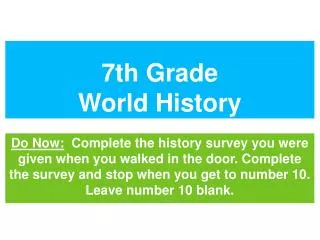 7th Grade World History
