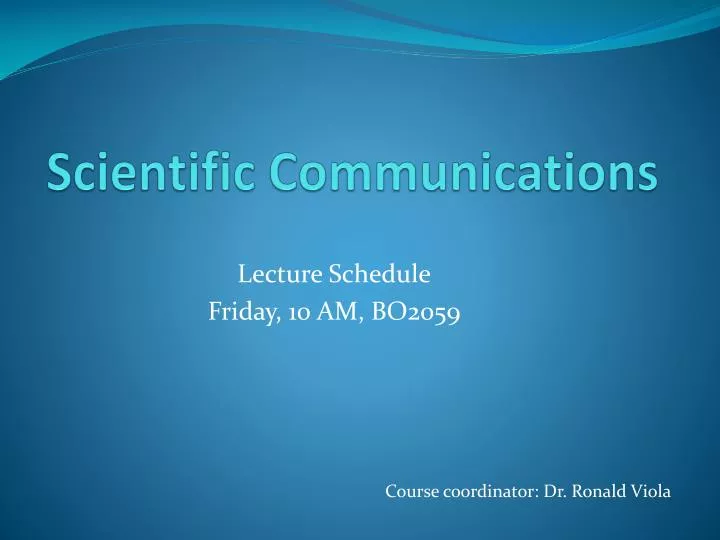 scientific communications