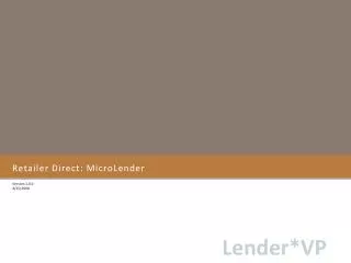 Retailer Direct: MicroLender