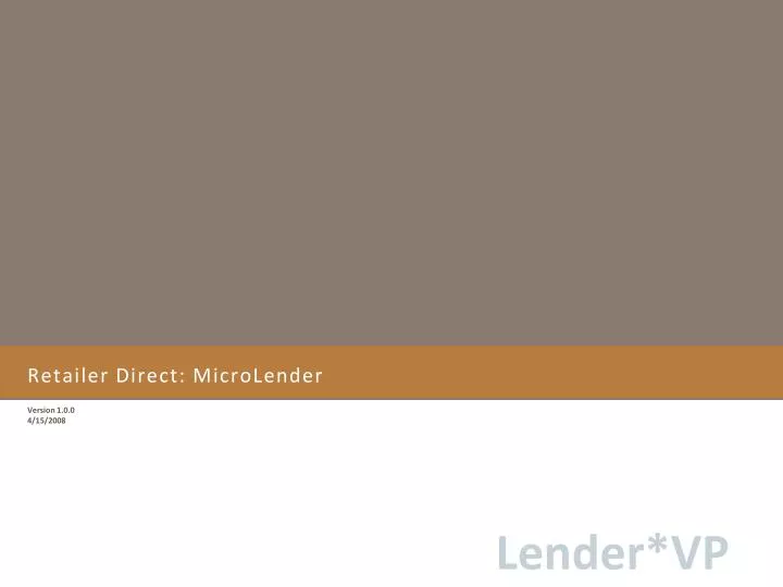 retailer direct microlender