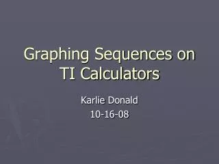 Graphing Sequences on TI Calculators