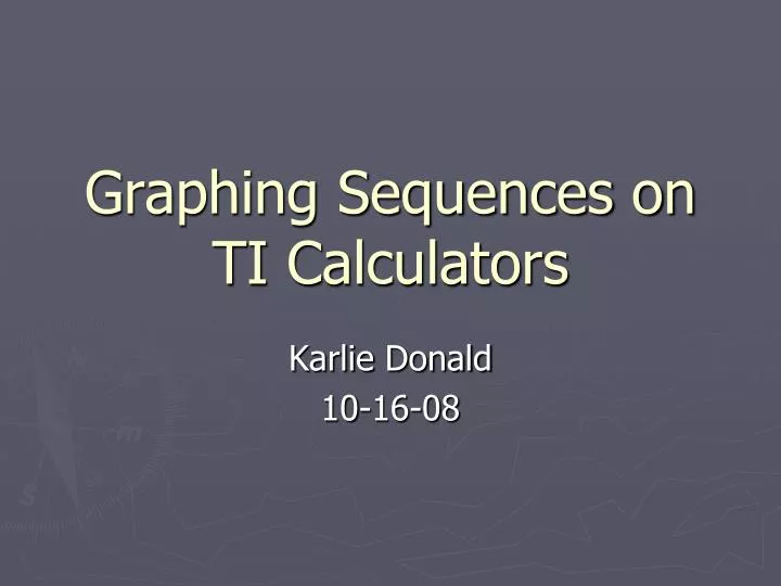 graphing sequences on ti calculators