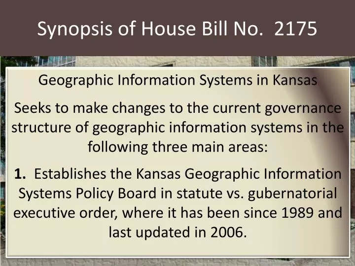 synopsis of house bill no 2175