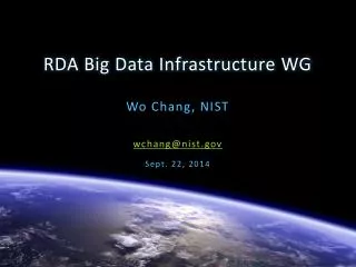 RDA Big Data Infrastructure WG