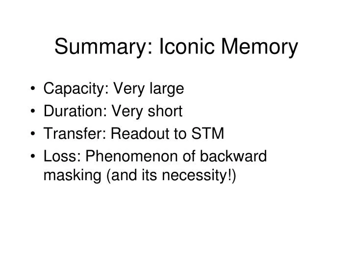 summary iconic memory