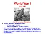 World War I 1914-1920 - slide 1