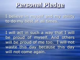 Personal Pledge