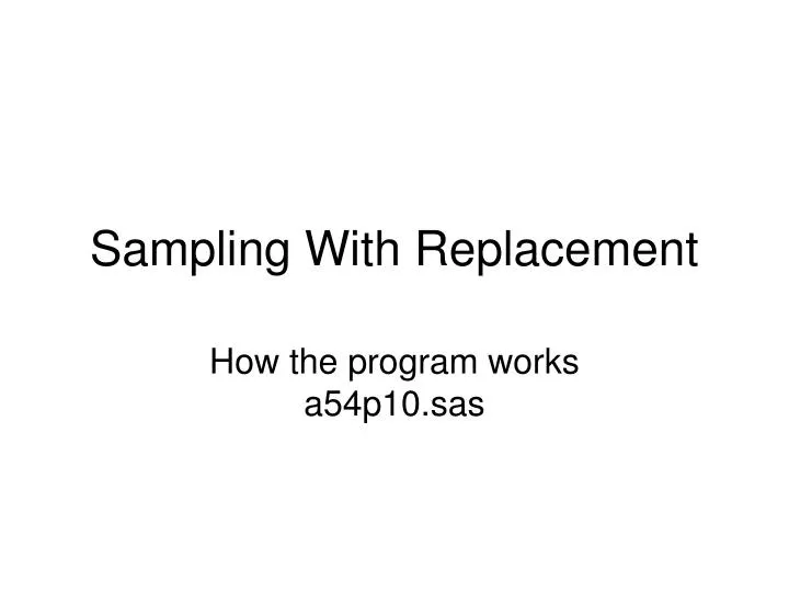 sampling with replacement