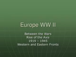 Europe WW II