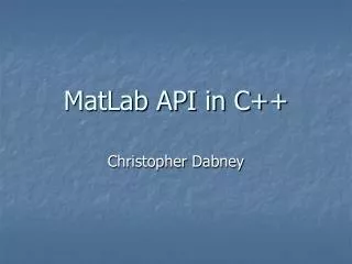 MatLab API in C++