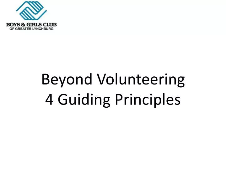beyond volunteering 4 guiding principles