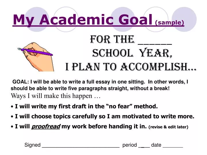 my academic goal sample