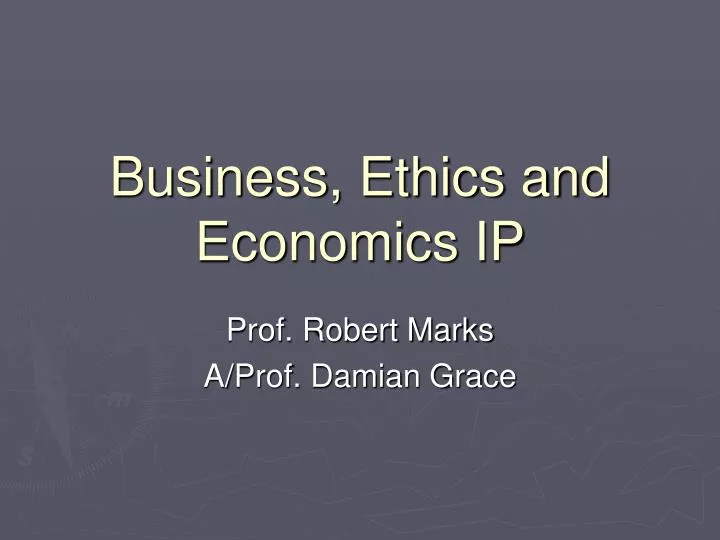 business ethics and economics ip