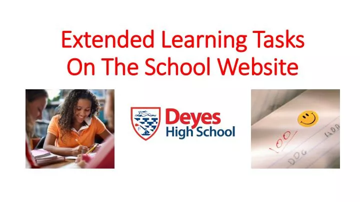 extended learning tasks on the school website