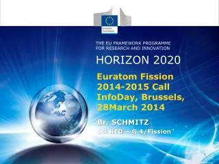 Euratom Fission 2014-2015 Call InfoDay , Brussels, 28March 2014