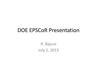 DOE EPSCoR Presentation