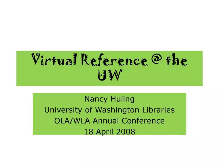 virtual reference @ the uw