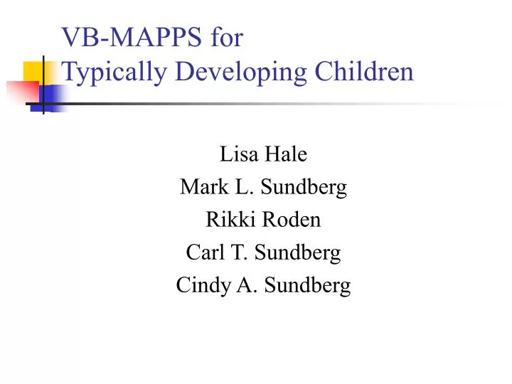 vb mapps for typically developing children