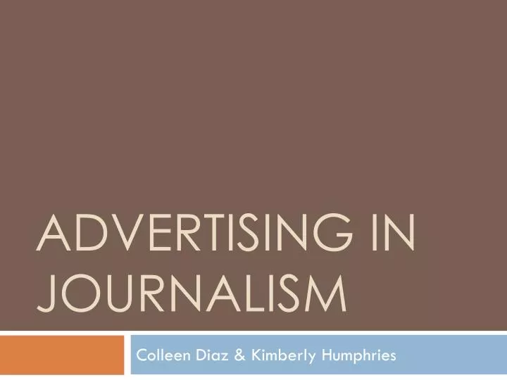 advertising in journalism