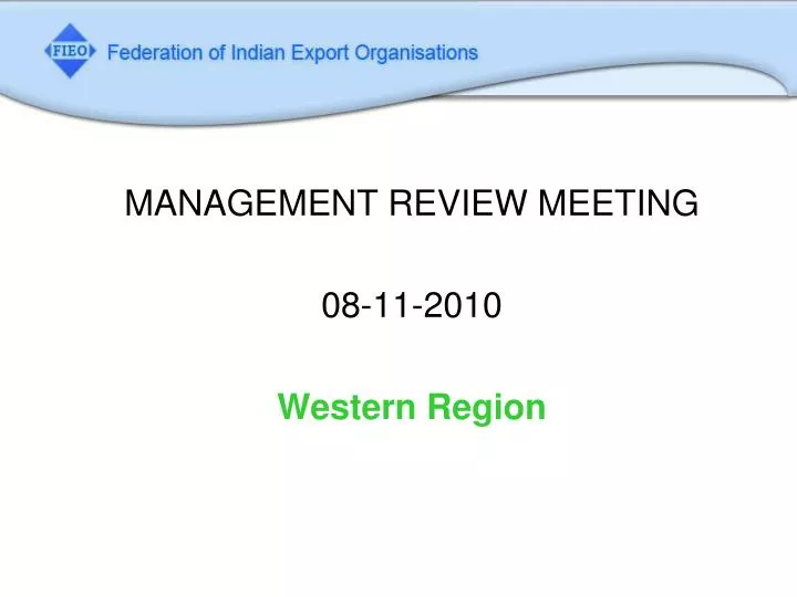 management review meeting 08 11 2010 western region
